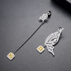 Butterfly Long Line Zircon Earrings