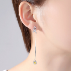 Alternative view of Butterfly Long Line Zircon Earrings