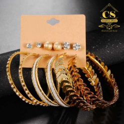 6 Pairs Hoop Earrings Set