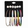 6 Pairs Hoop Earrings Set Multi