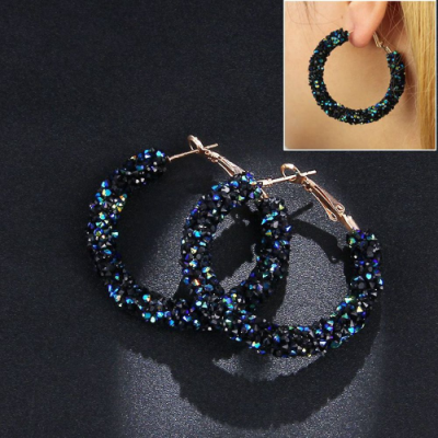 Crystal Hoop Earrings - Image 2
