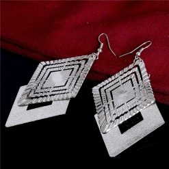 Alternative view of Rhombus Shape Dangle Earrings