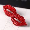 Red Rhinestones Lip Studs