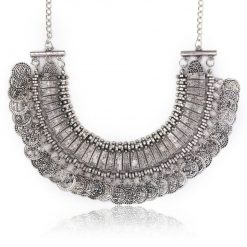 Antique Coins Necklace Silver