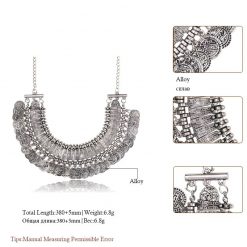 Alternative view of Antique Coins Necklace Silver