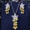 Zircon Flower Tassel Set