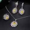 Flower CZ Set Yellow
