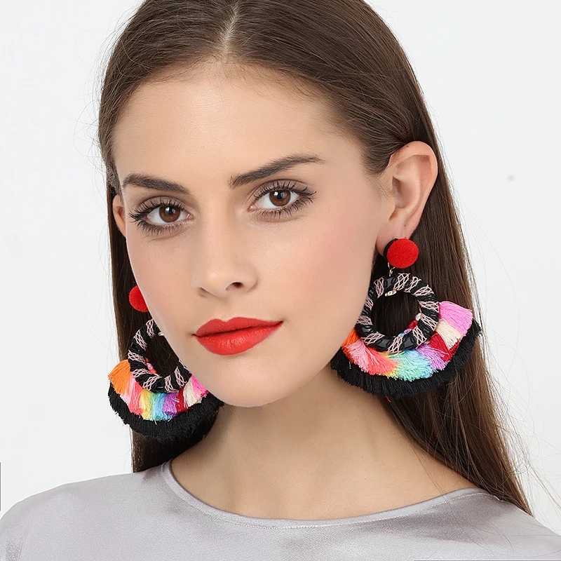 Multi Thread Hoop Earrings - Image 2