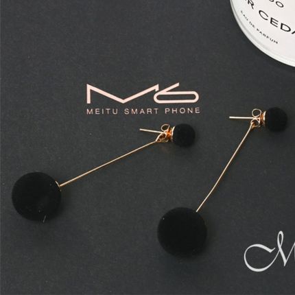 Double Plush Ball Earrings