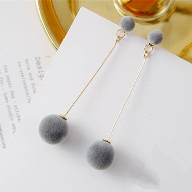 Double Plush Ball Earrings