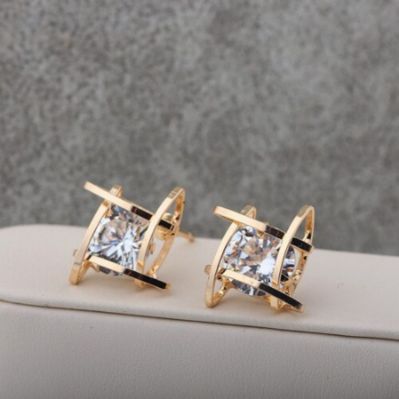 Geometric Zircon Studs