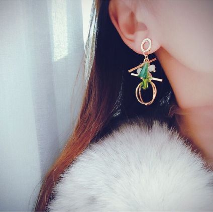 Geometric Tassel Earrings Silver - Image 3
