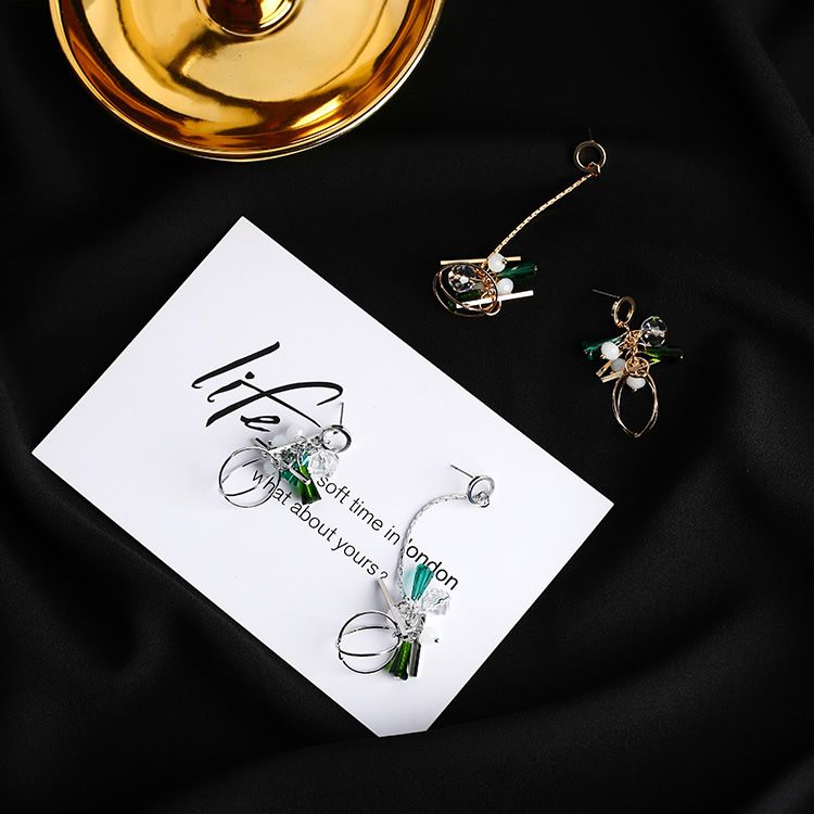 Geometric Tassel Earrings Silver - Image 4