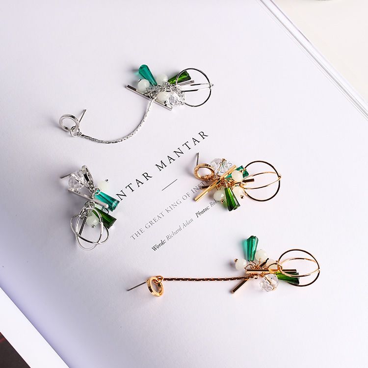 Geometric Tassel Earrings Silver - Image 6