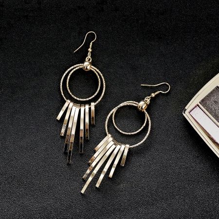 Hoop Style Tassel Earrings