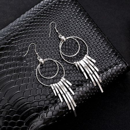 Hoop Style Tassel Earrings