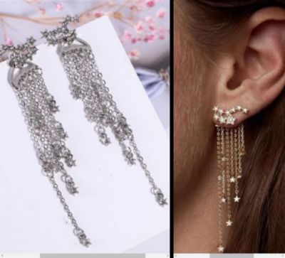 Star Chain Drop Earrings - Image 2