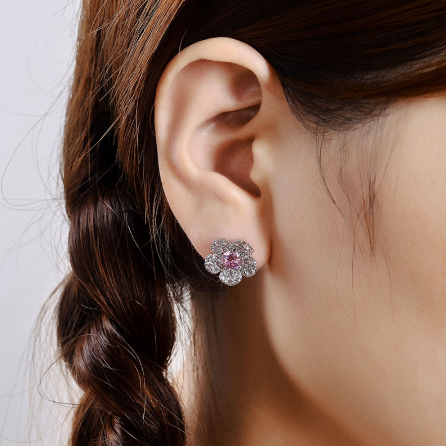 Zircon Snow Flower Studs - Image 2