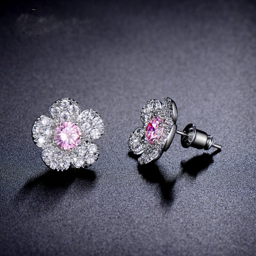 Zircon Snow Flower Studs