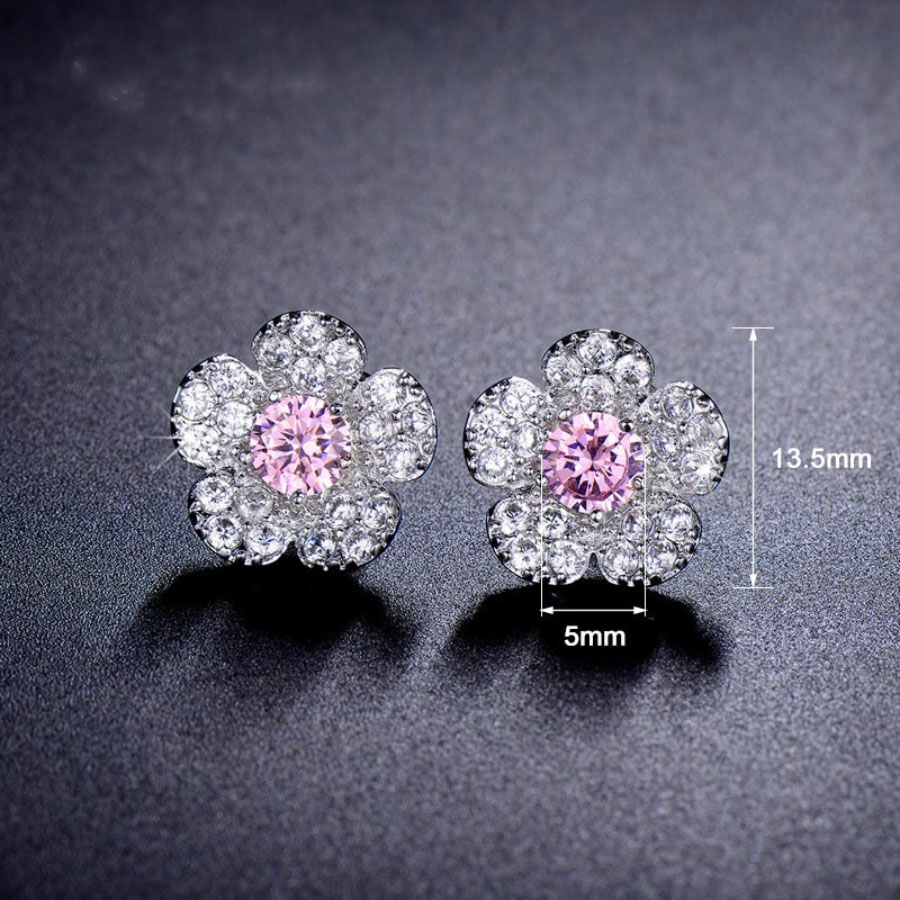 Zircon Snow Flower Studs - Image 5