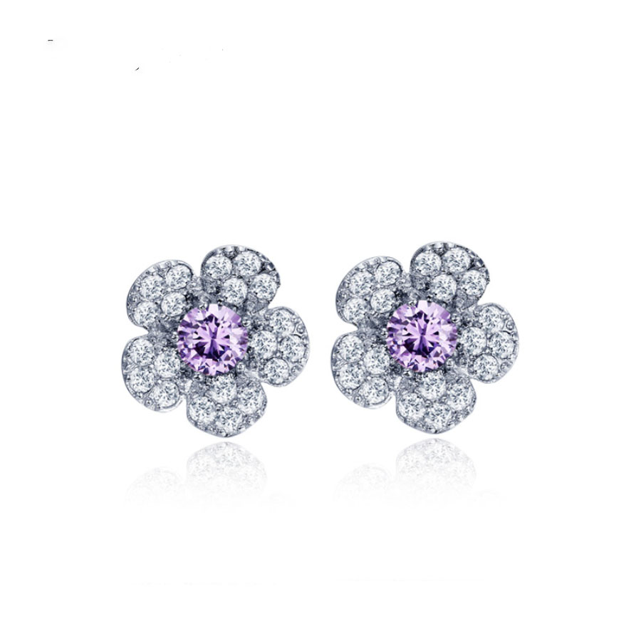 Zircon Snow Flower Studs - Image 3