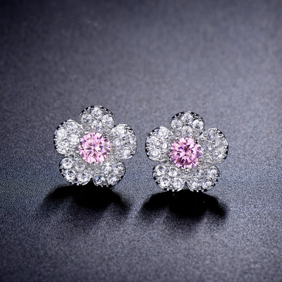 Zircon Snow Flower Studs - Image 4