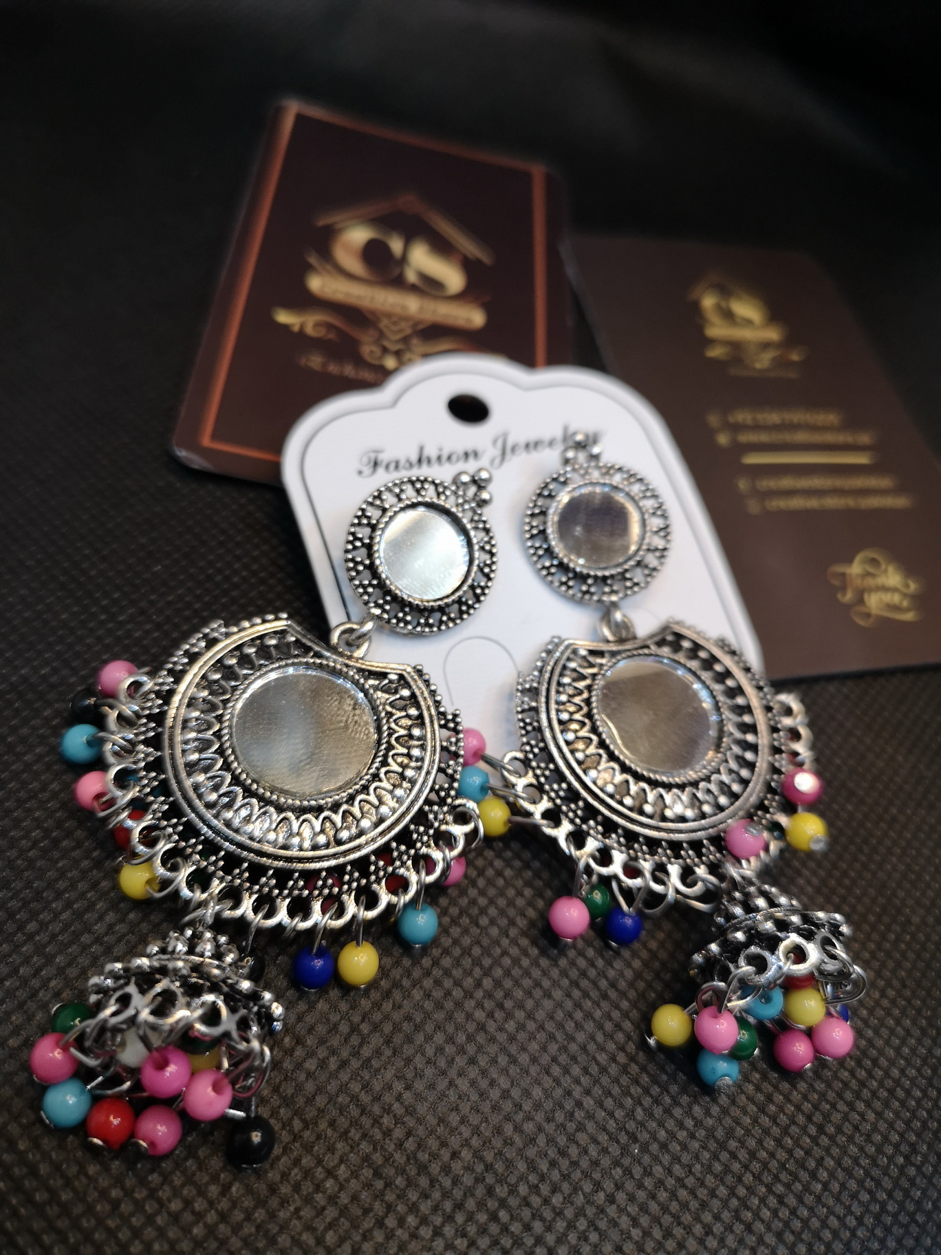 Antique Mirror Jhumkay