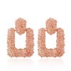 Textured Hanging Earrings - Rose Gold