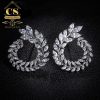 Leaf Branch Zircon Earrings