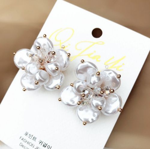 Fresh Pearl Floral Studs