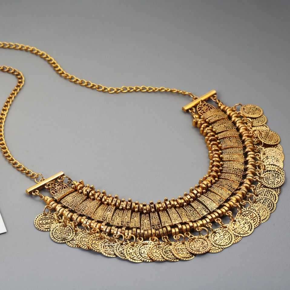 Antique Coins Necklace Gold